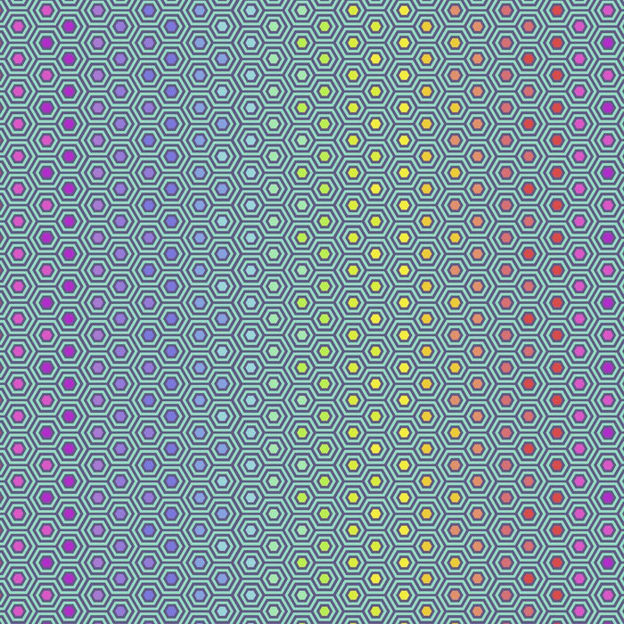 Tula Pink - True Colors Hexy Rainbow - PWTP151.PEACOCK - Half Yard - Modern Fabric Shoppe