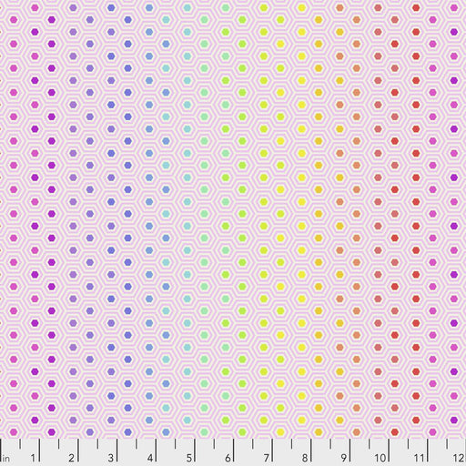 Tula Pink - True Colors Hexy Rainbow - PWTP151.SHELL - Half Yard - Modern Fabric Shoppe