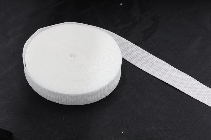 White Green Polypropylene 1 inch (25mm) width Webbing- by the yard - Modern Fabric Shoppe