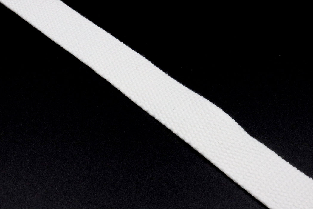 White Cotton 1 inch (25mm) width Webbing- by the yard