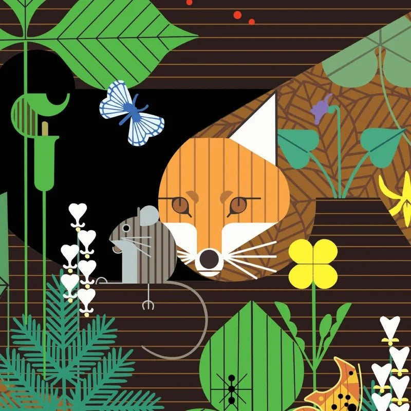 Woodland Wonder by Charley Harper- Woodland Wonder Poster Panel CH-457 Yard- August 2026 - Modern Fabric Shoppe