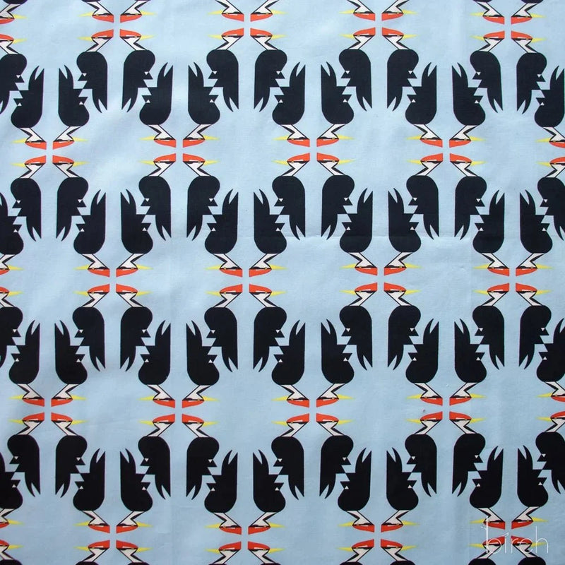 Woodland Wonders by Charley Harper- Woodpecker Blue CH-465 Half Yard- August 2026 - Modern Fabric Shoppe